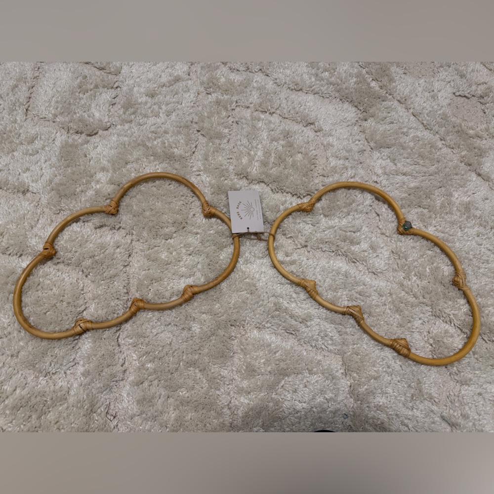 Bebe Bask Nursery Rattan Wall Decor Clouds- Set of 2